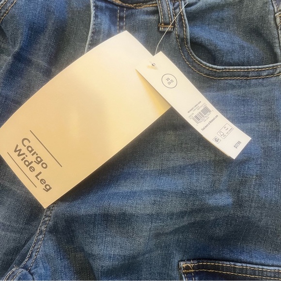 NWT NOBO Dark Wide Leg Cargo Jeans xsmall - Picture 2 of 5